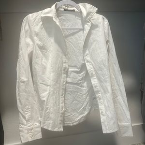White Brandy Melville Striped Button Up